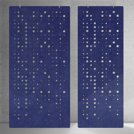Room divider Dots: hanging screen with circles of felt