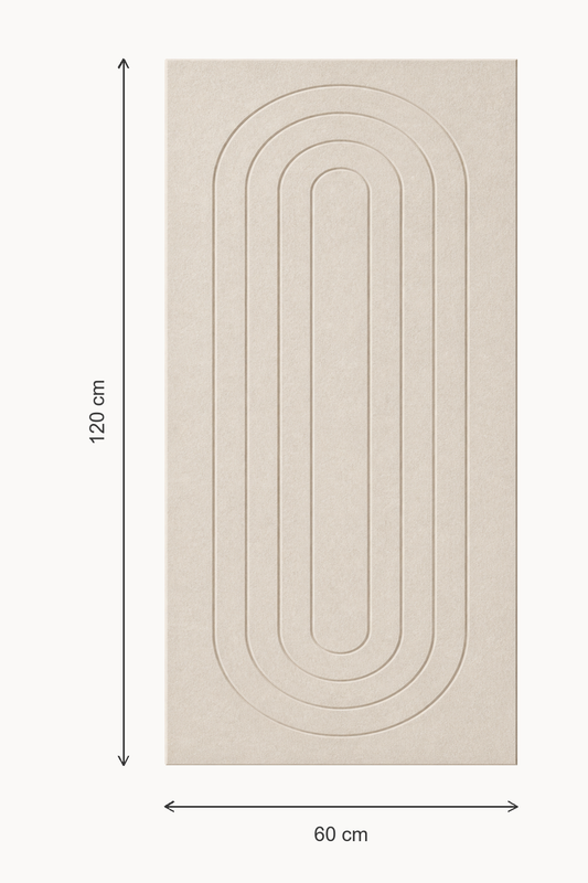 Acoustic wall tiles Groovy: sound-absorbing felt, retro wave pattern