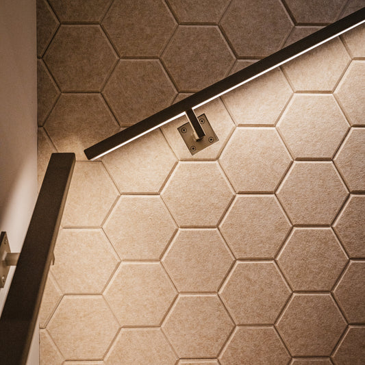 Acoustic wall stickers Hex: Self-adhesive felt, hexagons