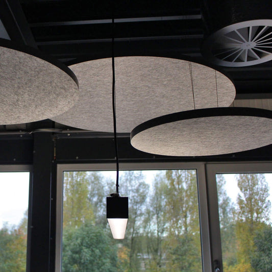 Acoustic ceiling panel Round: sound-absorbing felt panel