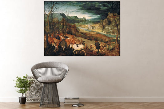 Acoustic art panel The Return of the Herd: Pieter Bruegel the Elder, sound-absorbing wall art