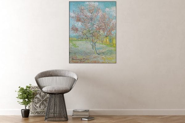 Acoustic art panel The Pink Peach Tree: Vincent van Gogh, sound-absorbing wall art