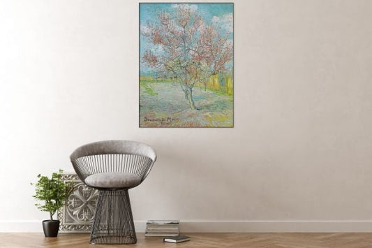 Acoustic art panel The Pink Peach Tree: Vincent van Gogh, sound-absorbing wall art