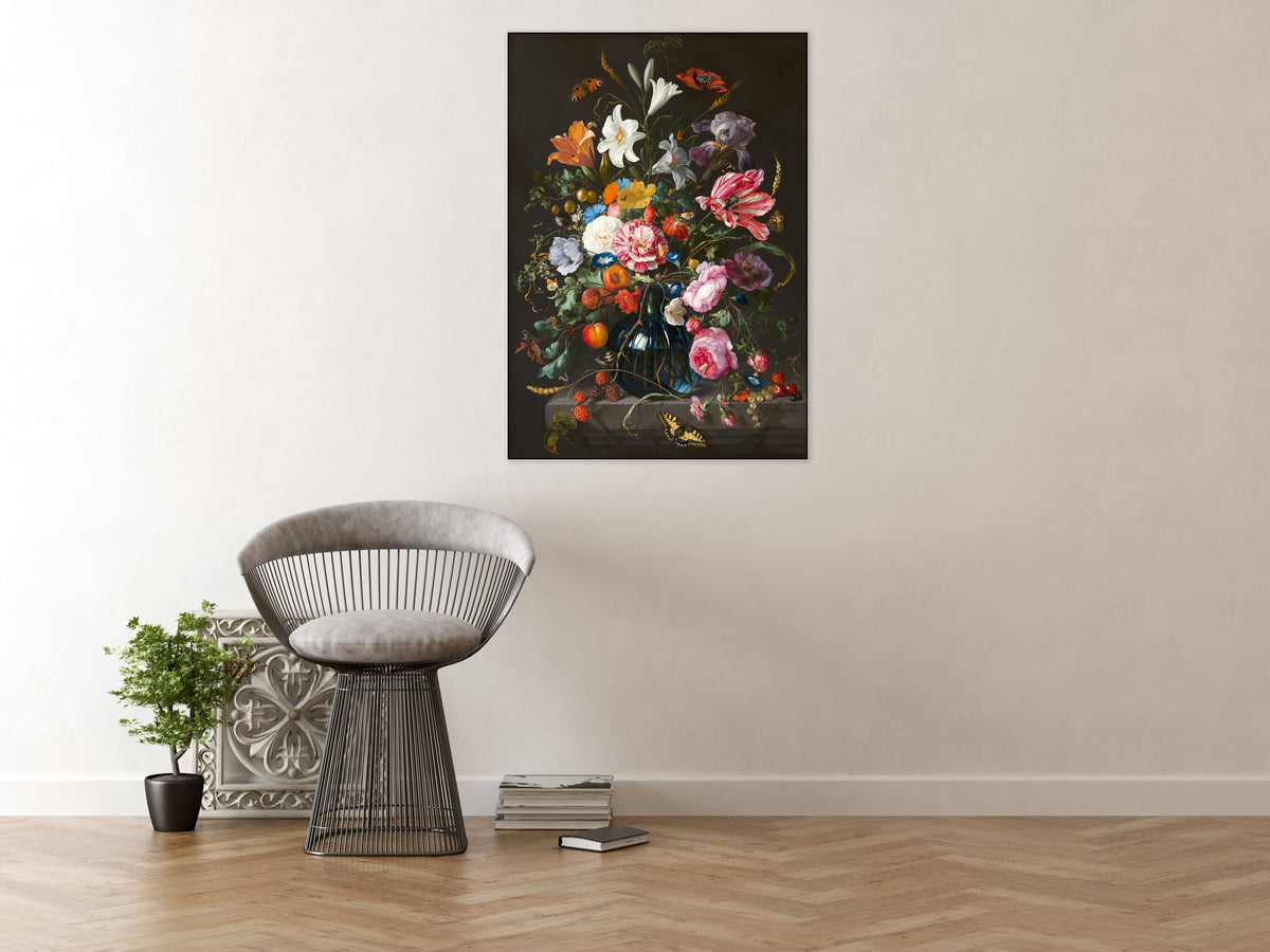 Acoustic art panel Still Life with Flowers: Jan Davidsz de Heem, sound-absorbing wall art