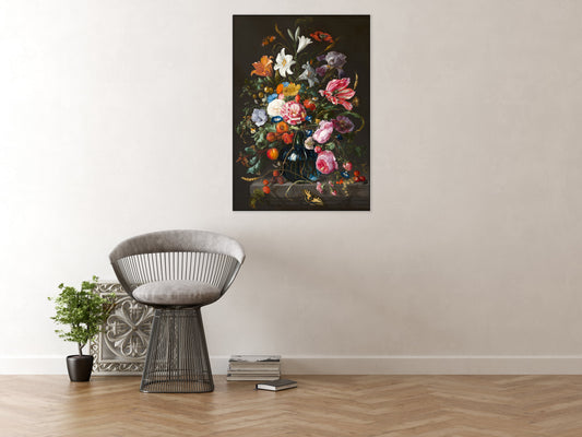 Acoustic art panel Still Life with Flowers: Jan Davidsz de Heem, sound-absorbing wall art