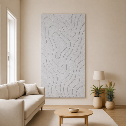 Topographic map wall art: 3D relief map made from acoustic felt