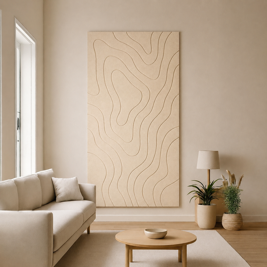 Topographic map wall art: 3D relief map made from acoustic felt