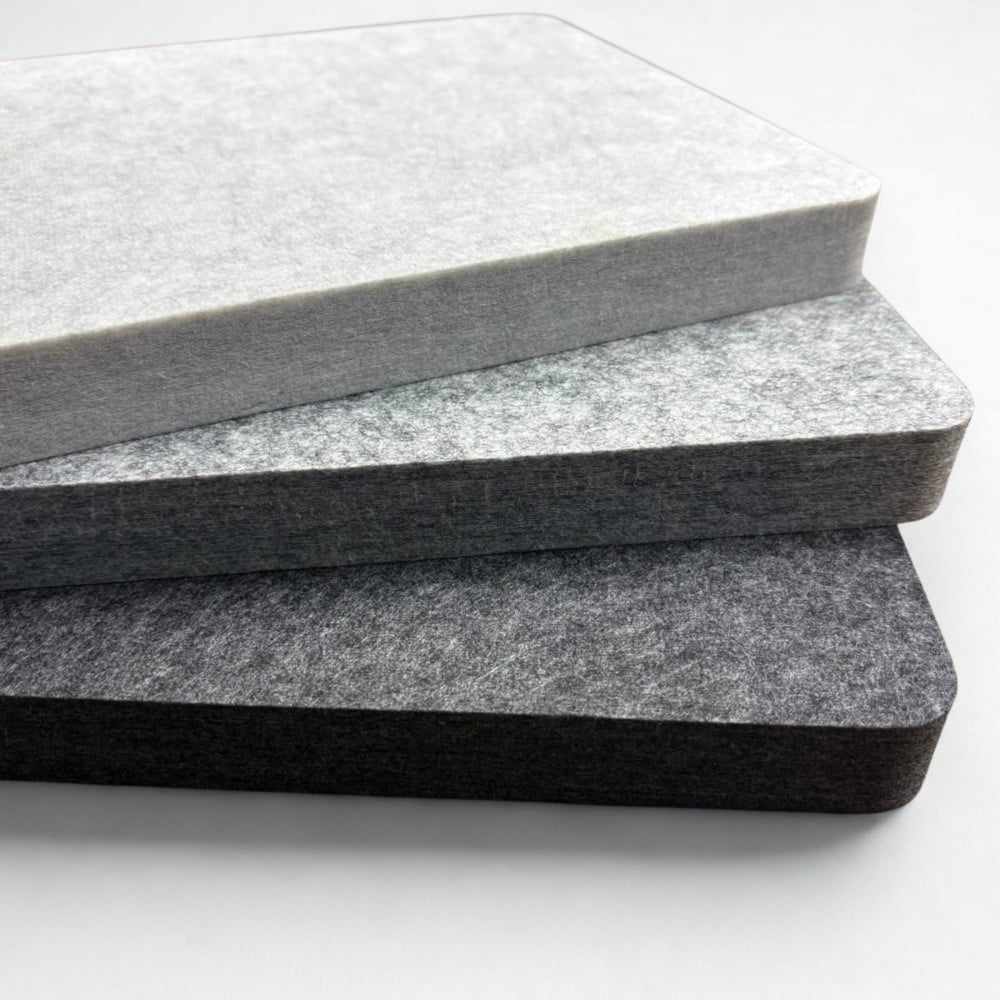 EASYfelt Panel 25 mm in the three shades of grey