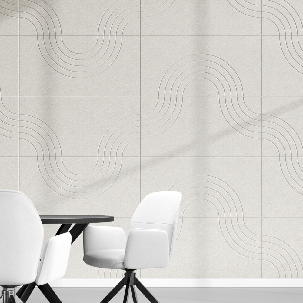 Acoustic wall tiles Curvy: sound-absorbing felt with round shapes
