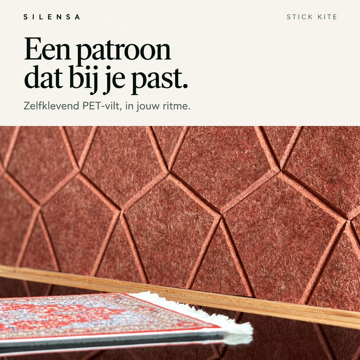 Stick Kite: een patroon dat bij je past. Zelfklevend PET-vilt.